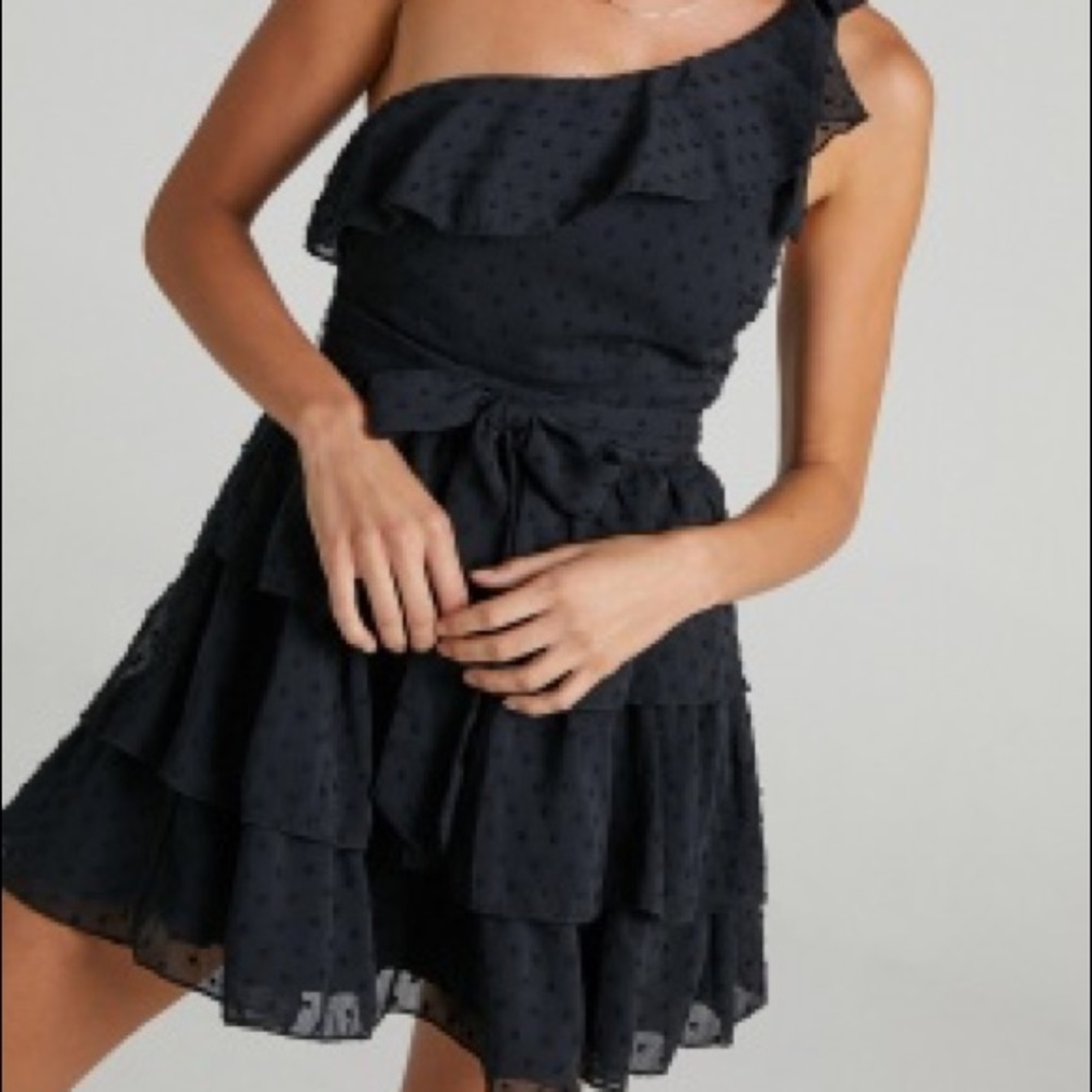 Black one shoulder dress